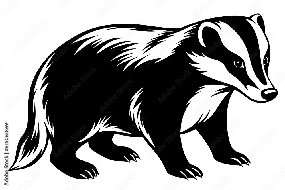 badger line art silhouette illustration badger line art silhouette illustration