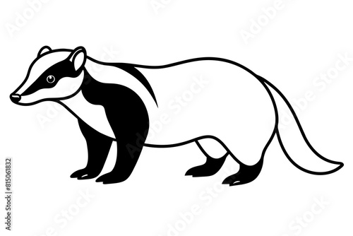 badger line art silhouette illustration