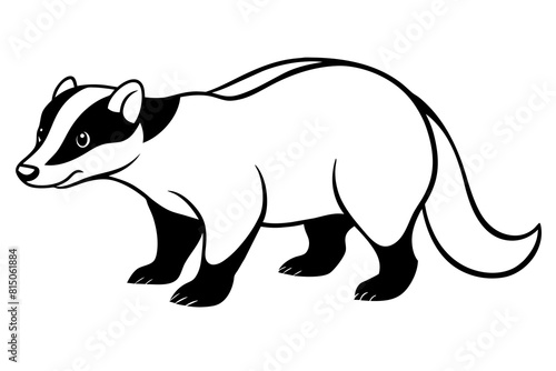 badger line art silhouette illustration
