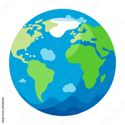 vector image of a globe with continents and oceans