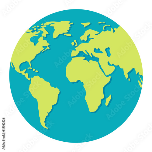 vector image of a globe with continents and oceans