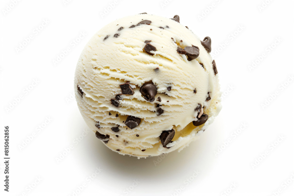 a scoop of ice cream with chocolate chips on top a scoop of ice cream with chocolate chips on top