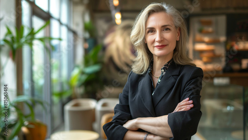Portrait of a Happy Mid Aged Business Woman Executive Manager in office Free Download Portrait of a Happy Mid Aged Business Woman Executive Manager in office - GFXLoad