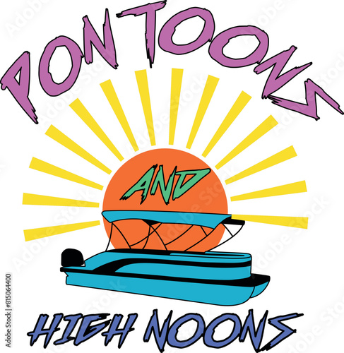 Pontoons and high noons Colour Layered SVG Cut File for Cricut and Silhouette, EPS Vector, DXF , PNG , JPEG , Zip Folder