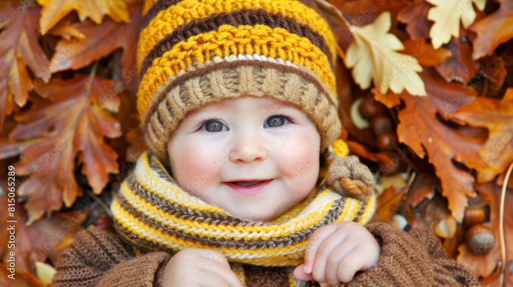 5 years old child in golden leaf 5 years old child in golden leaf