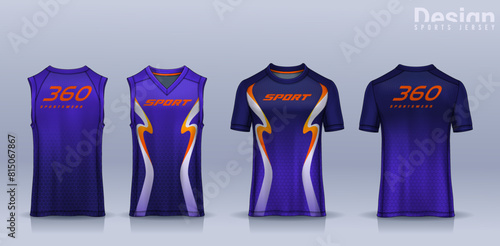 t-shirt sport design template, Soccer jersey mockup for football club, Running singlet,basketball Tank top.	
