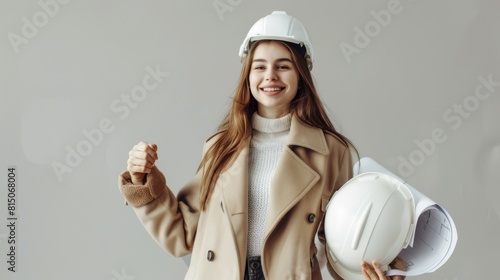 A Confident Female Engineer Posing photo
