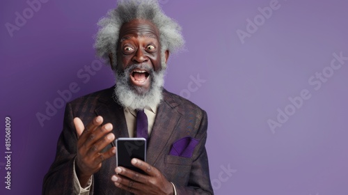 Man Astonished by Smartphone News