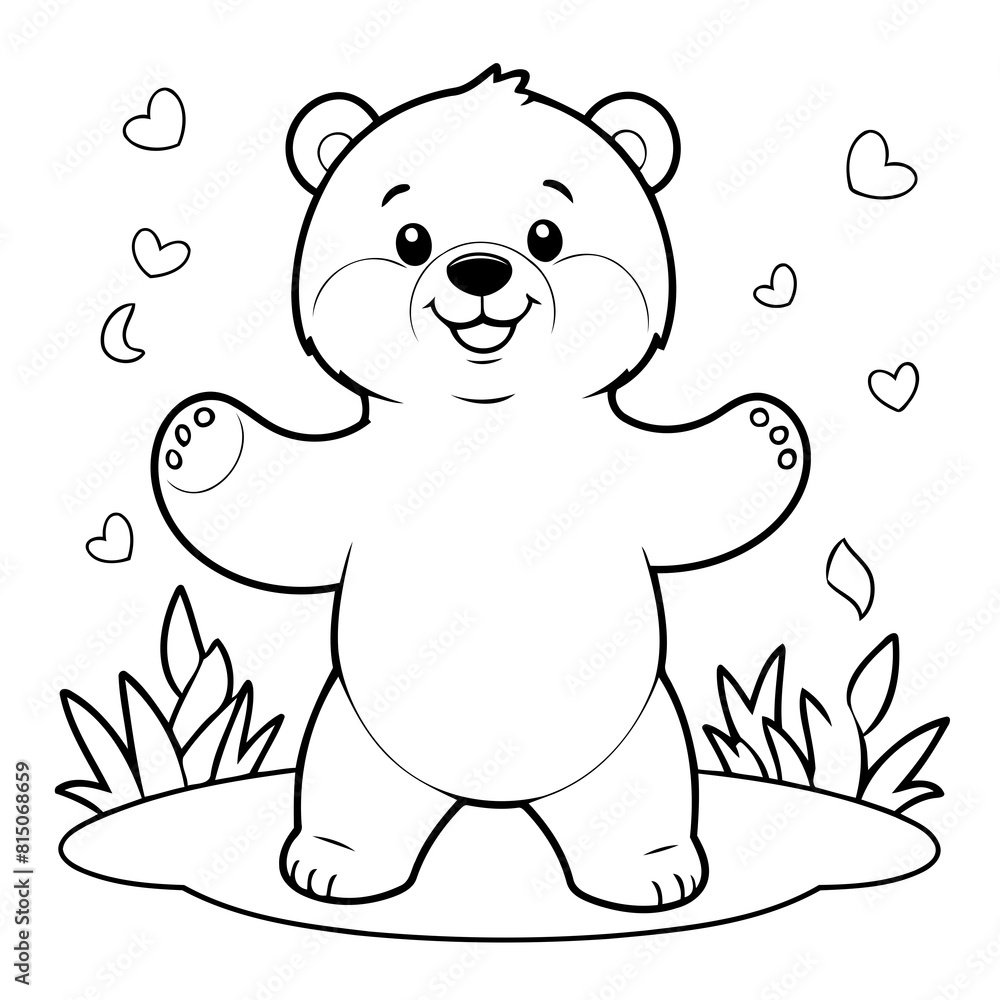Naklejka premium Adorable Bear illustration for kids books