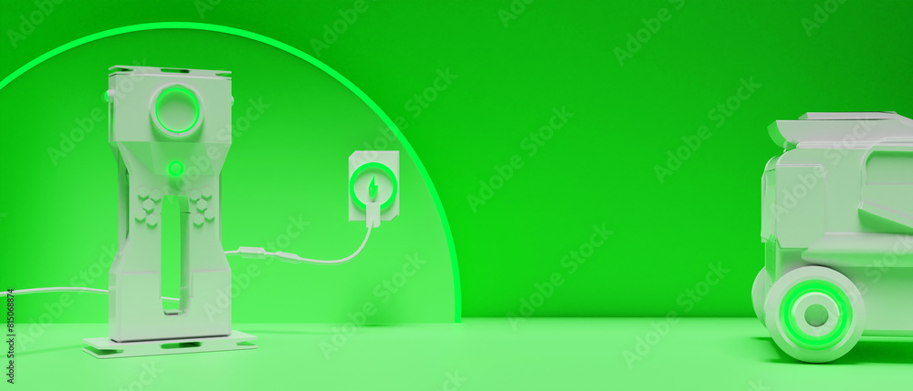 electric car charging battery station, EV vehicle transportaion concept. 3d illustration rendering, technology of new energy, future of travel electric car charging battery station, EV vehicle transportaion concept. 3d illustration rendering, technology of new energy, future of travel