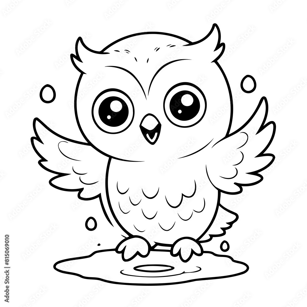 Fototapeta premium Adorable Owl illustration for coloring book