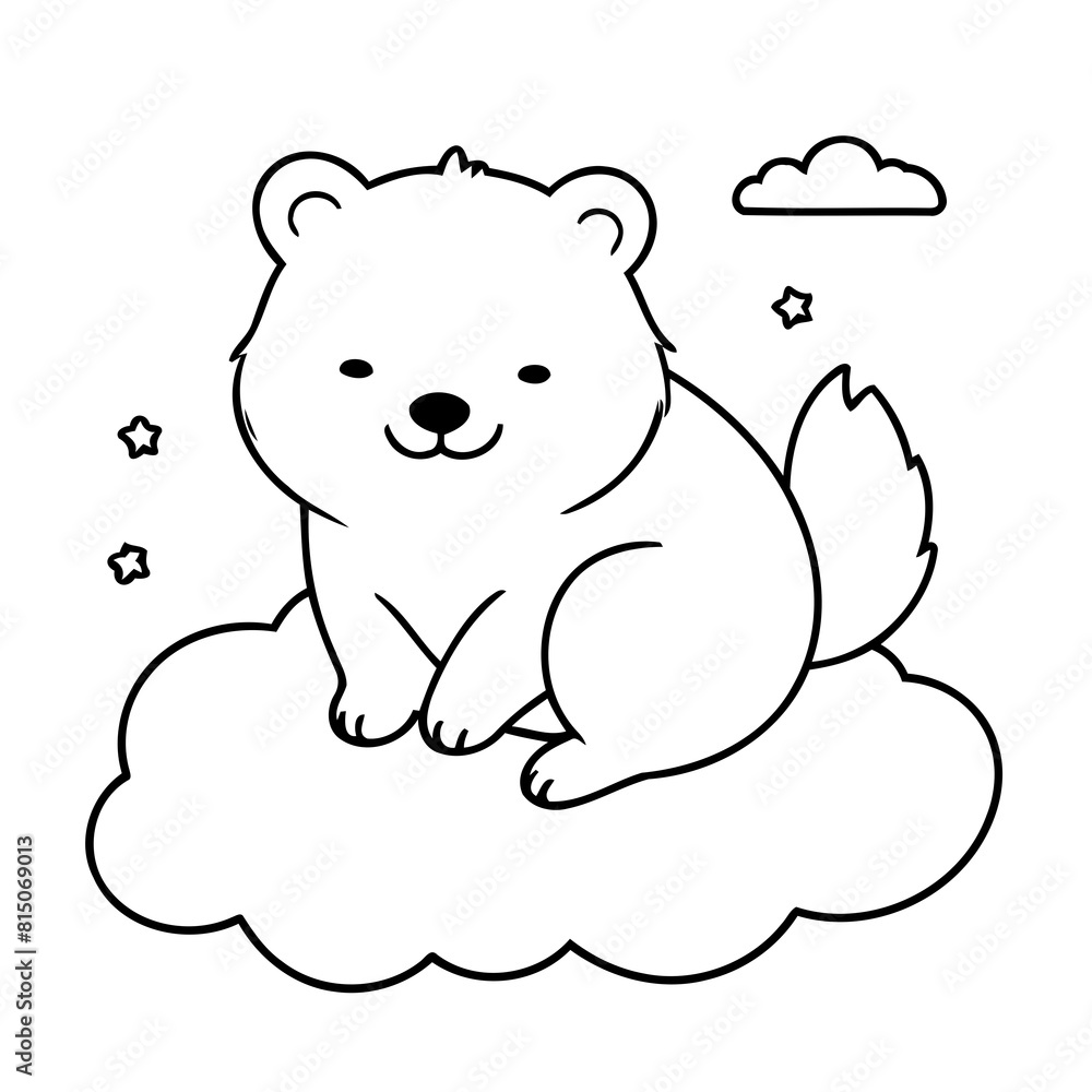 Naklejka premium Adorable Quokka illustration for coloring book