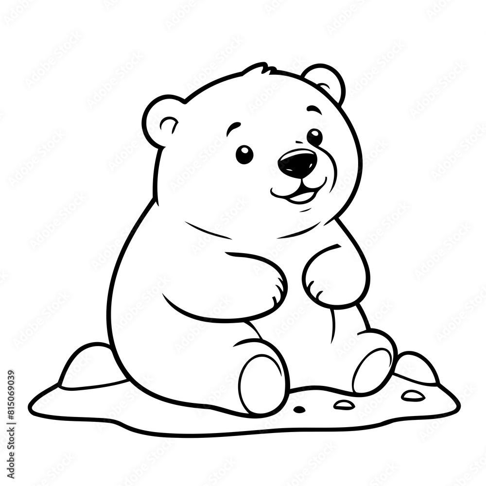 Naklejka premium Adorable Polarbear for kids coloring book