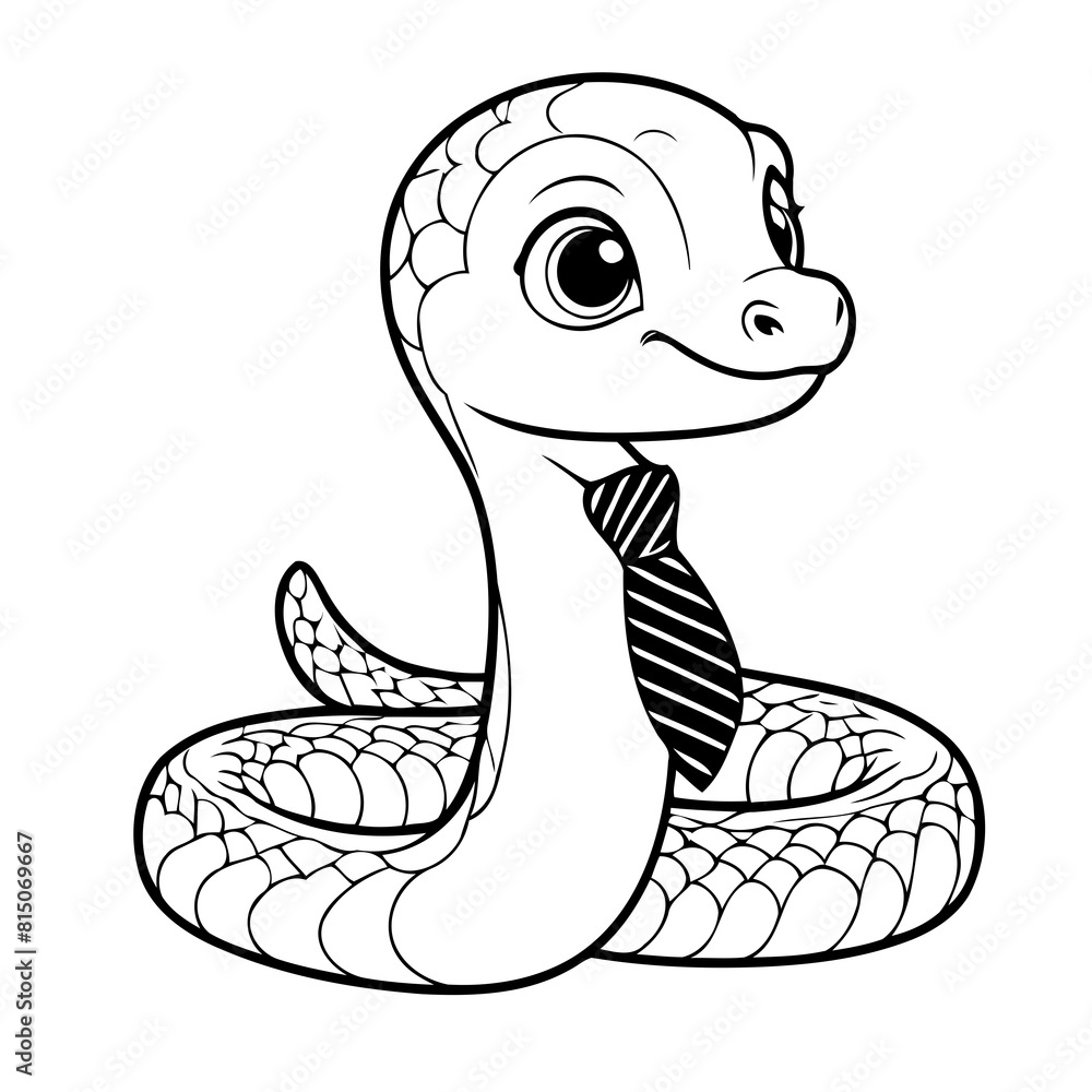 Fototapeta premium Amazing Snake for kids coloring book