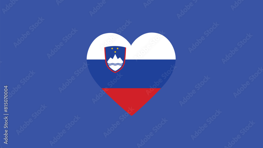 Slovenia Emblem Heart European Nations 2024 Teams Countries European Germany Football Symbol Logo Design Vector Illustration Slovenia Emblem Heart European Nations 2024 Teams Countries European Germany Football Symbol Logo Design Vector Illustration