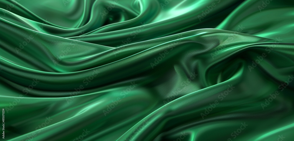 Silky emerald waves flow in this green fluid motion background. Silky emerald waves flow in this green fluid motion background.