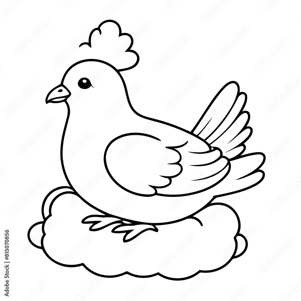 Obraz premium Cute Pigeon for kids coloring book