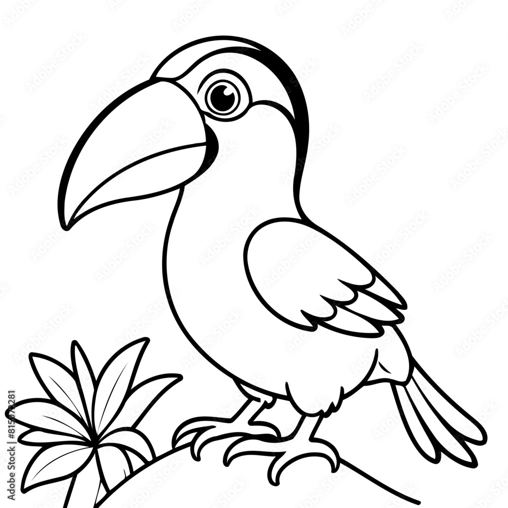 Obraz premium Joyful Toucan for kids coloring book