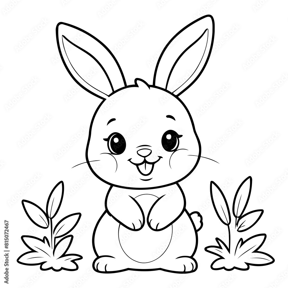 Obraz premium Simple Bunny illustration for kids books