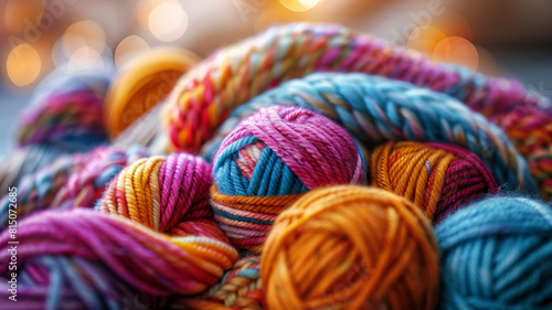 Colorful yarn balls.
