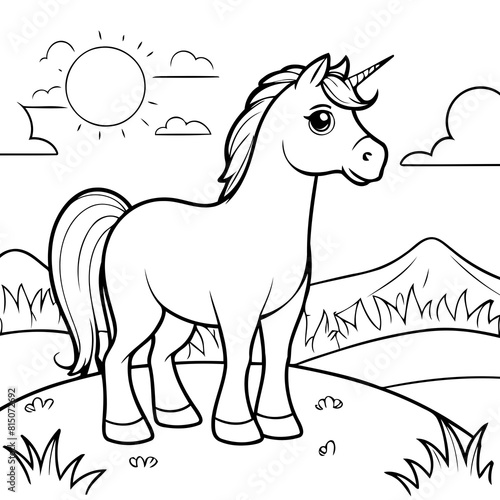 Simple Horse for toddlers coloring book