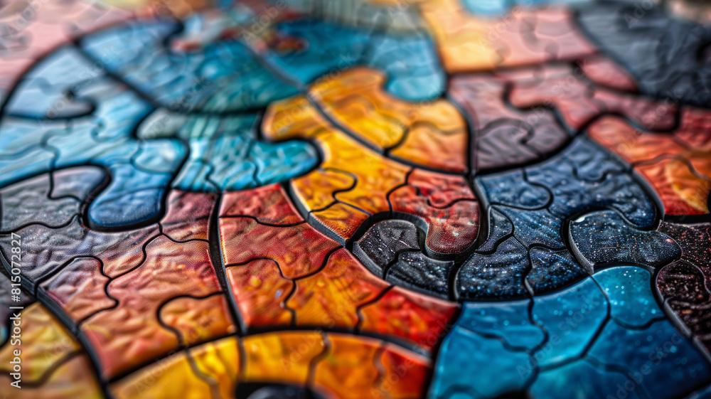Close-up of a colorful puzzle. Close-up of a colorful puzzle.
