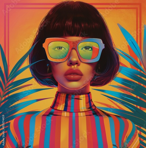 Woman Wearing Glasses and Striped Shirt