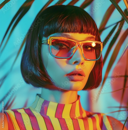 Woman Wearing Glasses and Striped Shirt