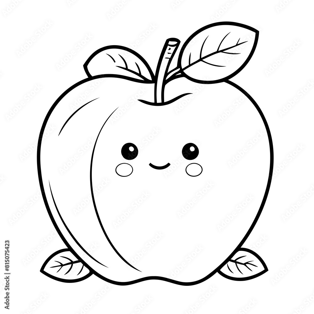 Obraz premium Amazing Apple illustration for colouring page