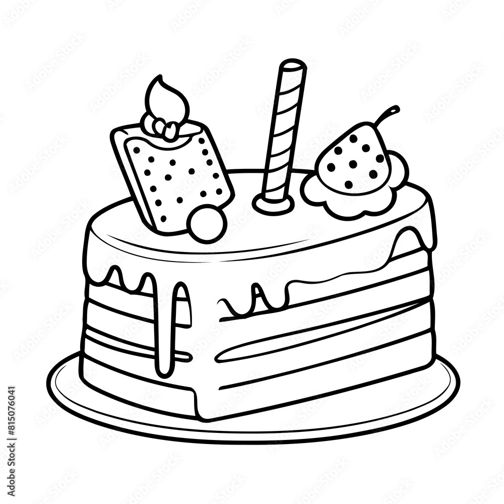 Cute Cake Slice doodle for kids books Cute Cake Slice doodle for kids books