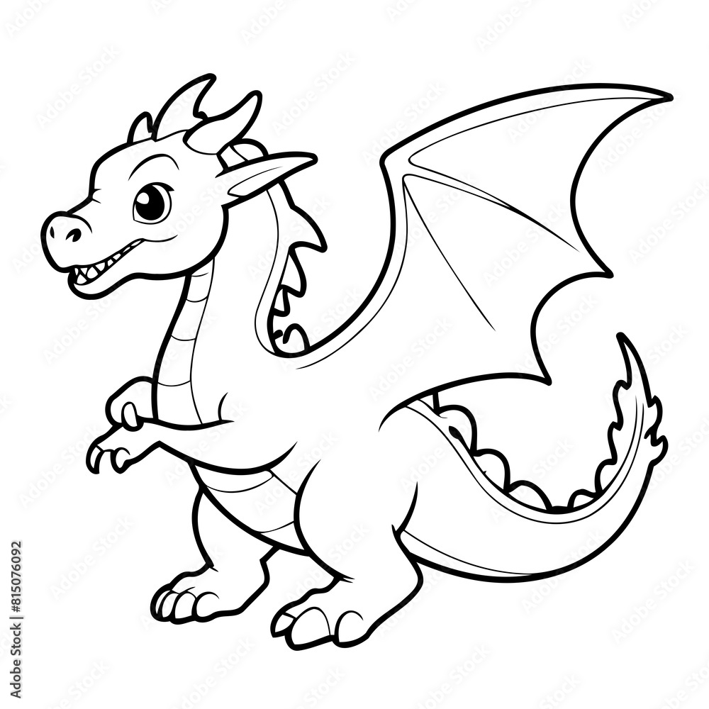 Cute Dragon illustration for kids page Cute Dragon illustration for kids page