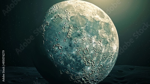 Exquisite Moon Surface: Detailed Telescope Image Showcasing Mountains and Craters photo