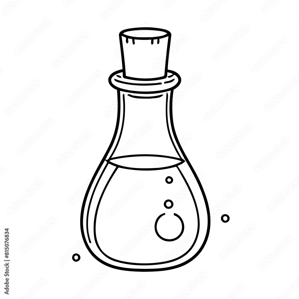 Joyful magic potion illustration for colouring page Joyful magic potion illustration for colouring page