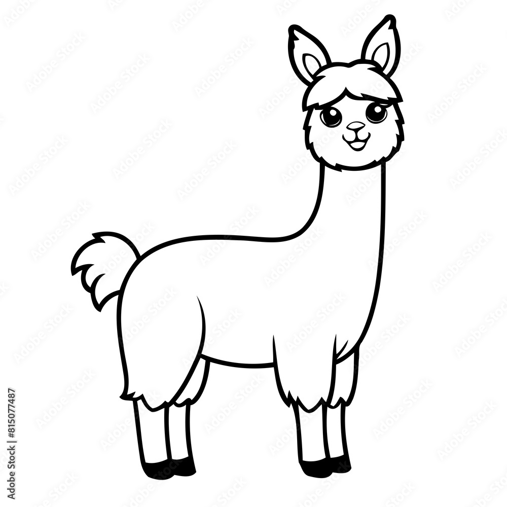 Simple Llama doodle for children books Simple Llama doodle for children books