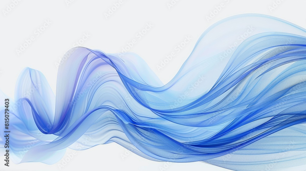 Fototapeta premium Blue abstract wave background with white background. ai generative. hyper realistic
