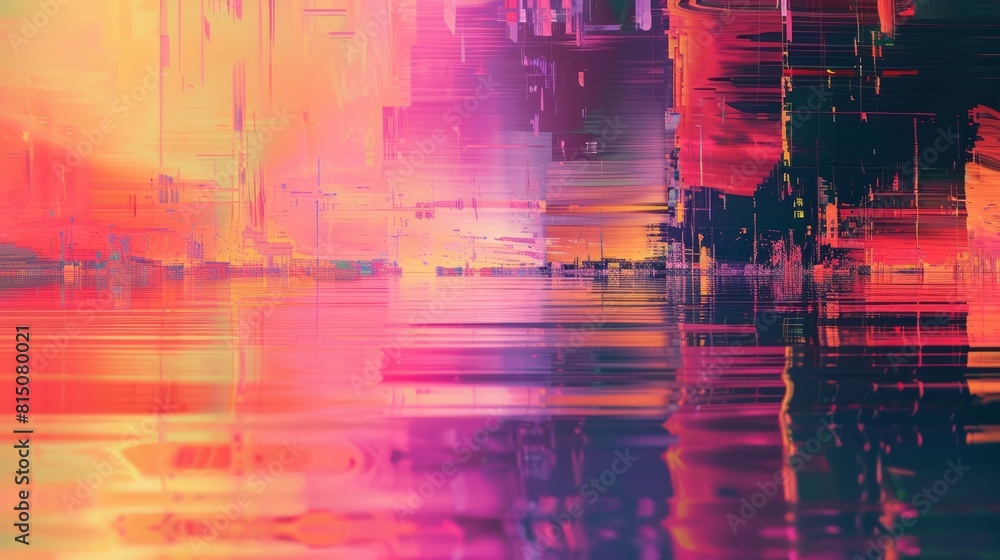 Colorful abstract glitch background hyper realistic 