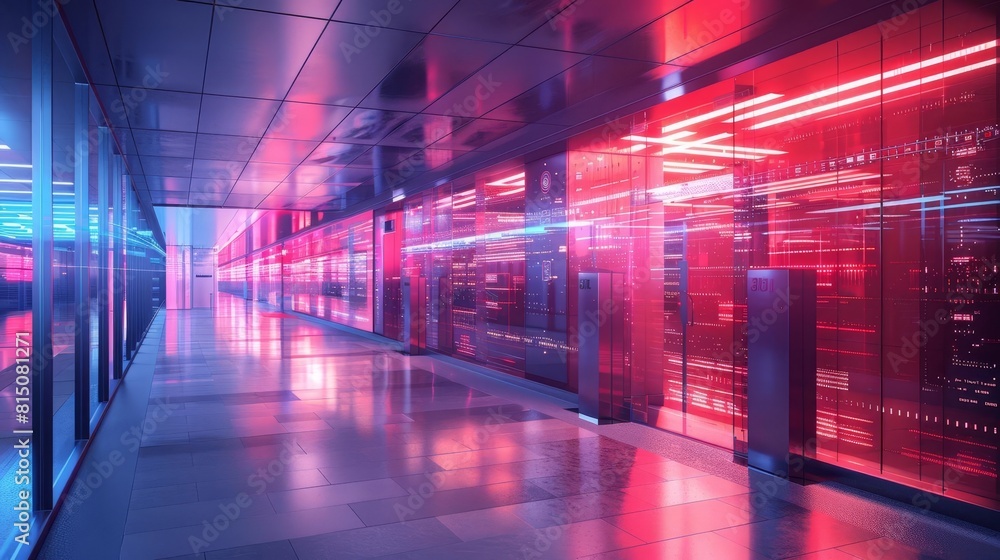 Biometric security at a tech facility entrance, side view, access control, digital tone, Triadic Color Scheme Biometric security at a tech facility entrance, side view, access control, digital tone, Triadic Color Scheme