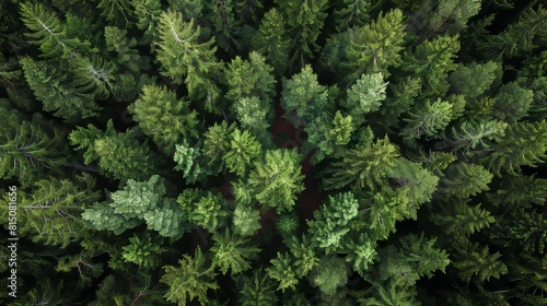 Nature Scene with Trees from Above Generative AI