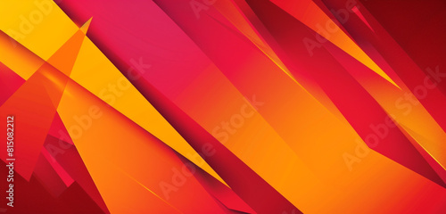 Vibrant brochure cover with sharp angles in red and orange.