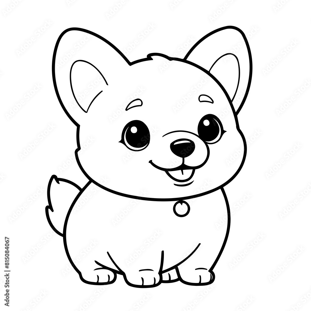 Cute vector illustration Corgi hand drawn for toddlers Cute vector illustration Corgi hand drawn for toddlers