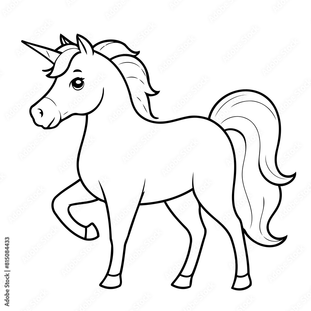 Vector illustration of a cute horse drawing for children page Vector illustration of a cute horse drawing for children page