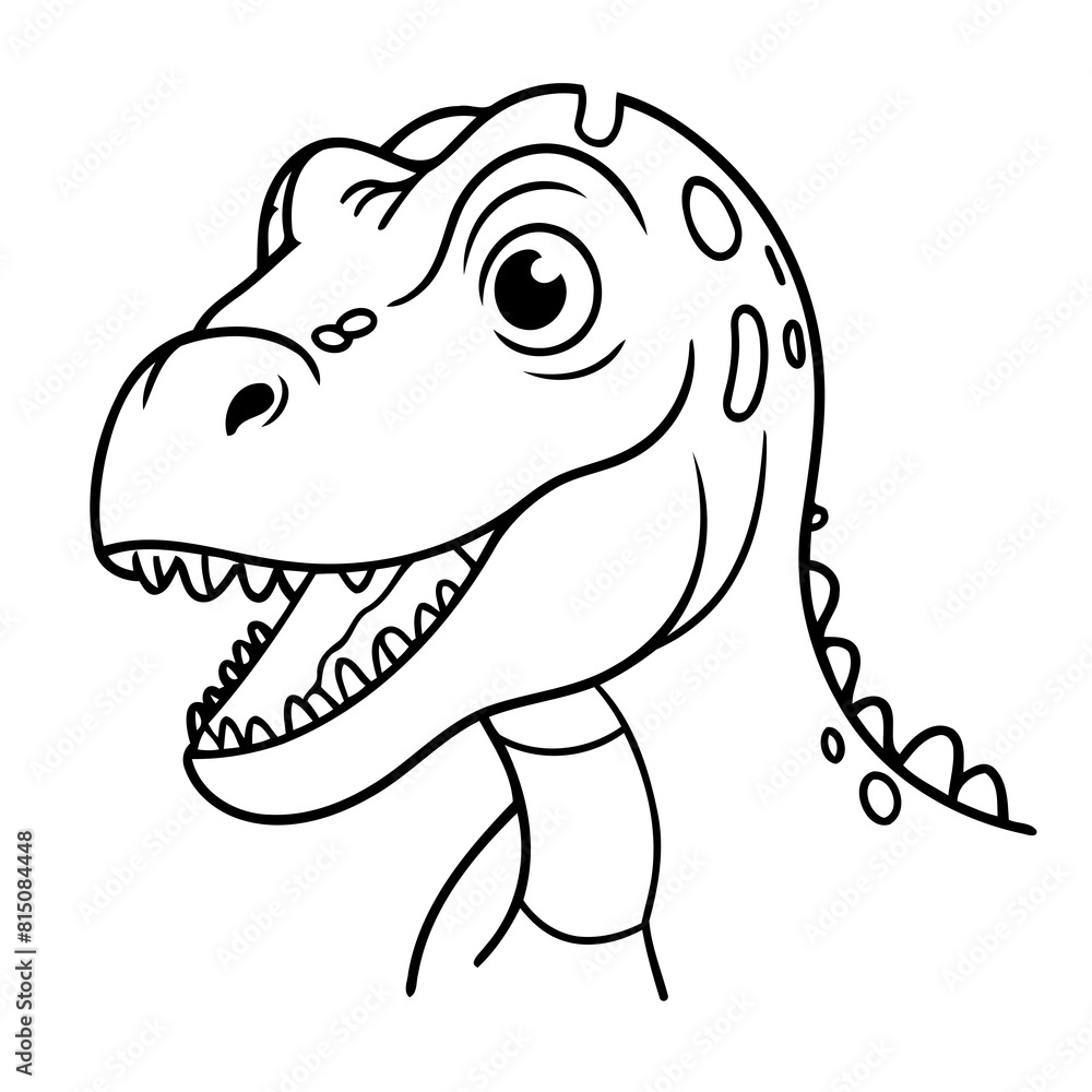 Simple vector illustration of TRex for toddlers colouring page Simple vector illustration of TRex for toddlers colouring page