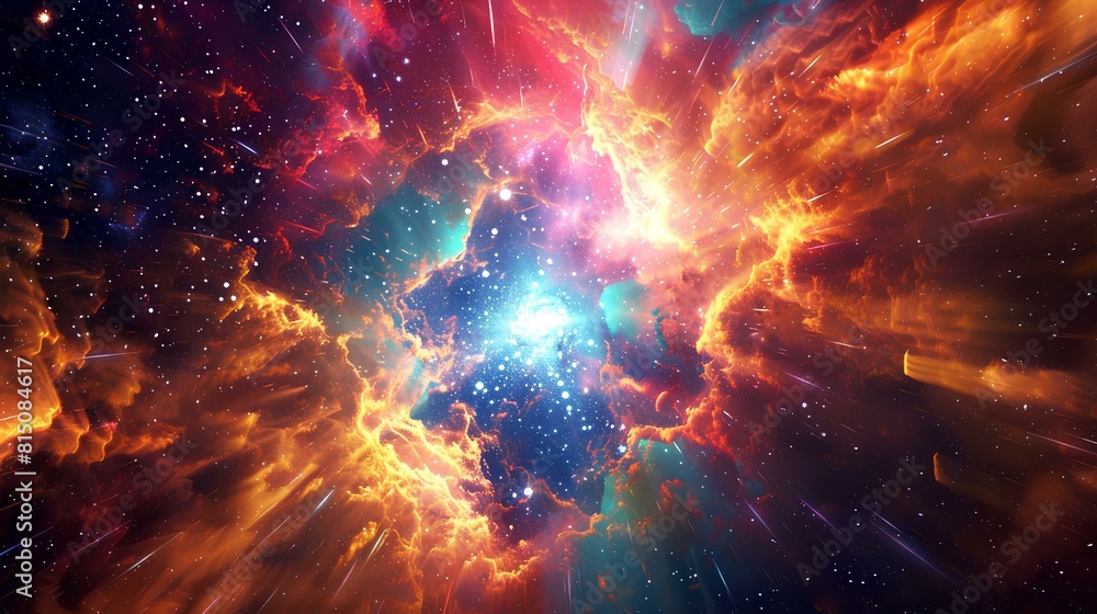 Obraz premium The vibrant colors of this nebula are truly out of this world.