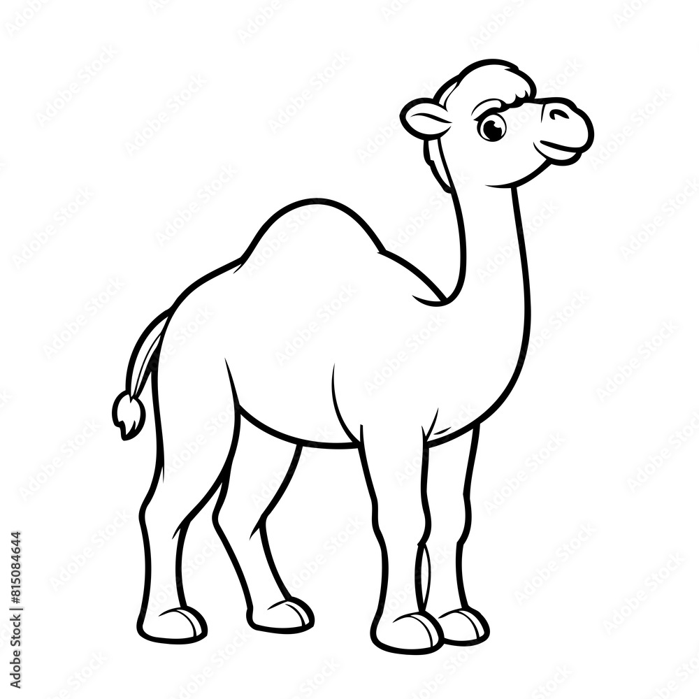 Fototapeta premium Cute vector illustration camel hand drawn for kids page