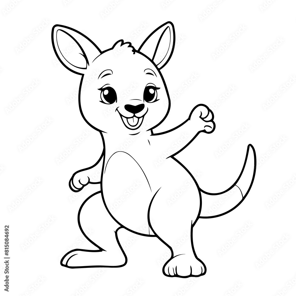 Cute vector illustration Kangaroo doodle for toddlers worksheet Cute vector illustration Kangaroo doodle for toddlers worksheet
