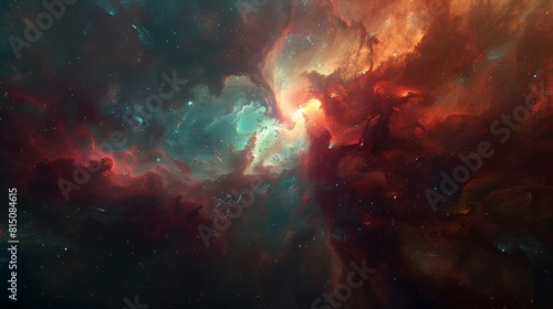 The vibrant colors of this nebula are sure to mesmerize anyone. With its swirling clouds of gas and dust  this celestial wonder is a true sight to behold.