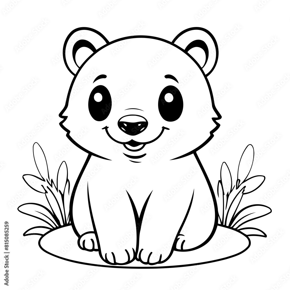 Vector illustration of a cute Badger doodle for children worksheet Vector illustration of a cute Badger doodle for children worksheet