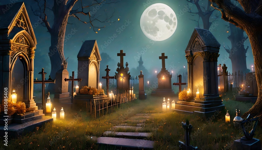 cemetery in the night cemetery in the night