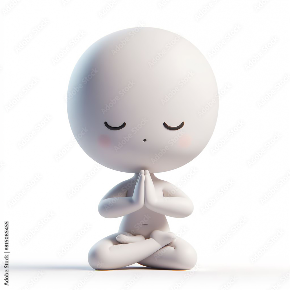 White figure illustration doing yoga, isolated on white background White figure illustration doing yoga, isolated on white background