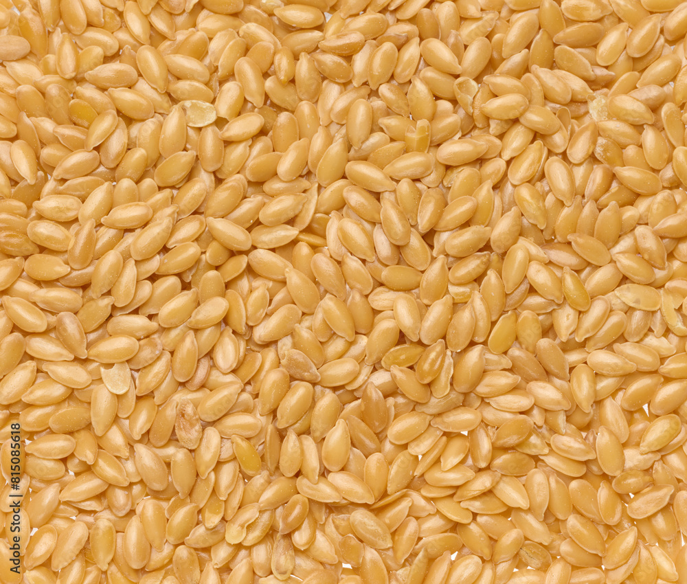 Texture of flax seeds, top view.